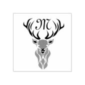 Tribal Red Stag Monogram Rubberstempel (Afrduk)