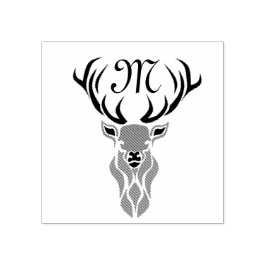 Tribal Red Stag Monogram Rubberstempel