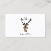 Tribal Red Stag Monogram Visitekaartje (Voorkant)