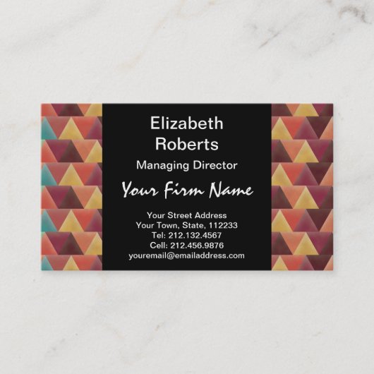 Tribal Retro Geometric Patroon Visitekaartje (Voorkant)