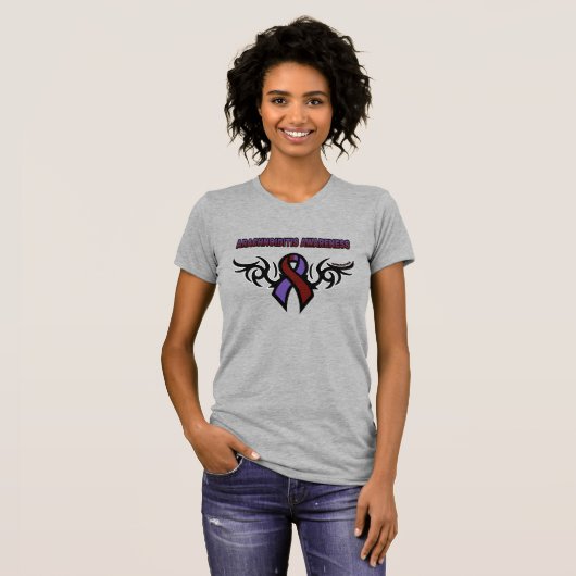 Tribal Ribbon... Arachnoiditis T-shirt (Voorkant volledig)