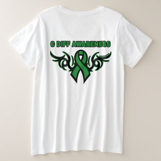 Tribal Ribbon...C Diff Grote Maat T-shirt (Design achterkant)
