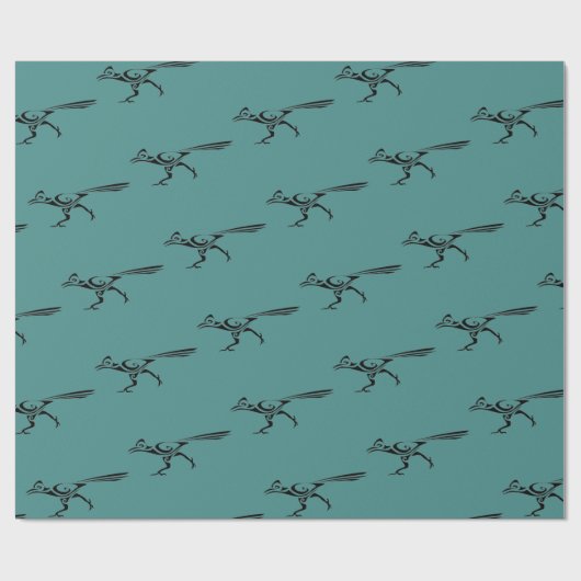 Tribal Roadrunner Silhouette Cadeaupapier (Vlak)