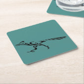 Tribal Roadrunner Silhouette Kartonnen Onderzetters (Schuin)