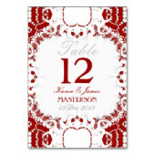 Tribal Rood Wit Kant Bruiloft Tafel Nummer Kaart (Achterkant)