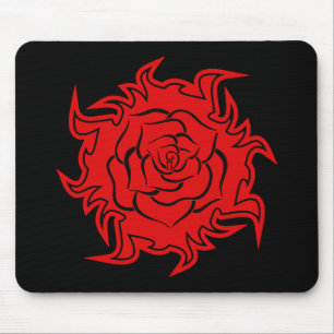 Tribal Roos in rode en zwarte Mousepad Muismat