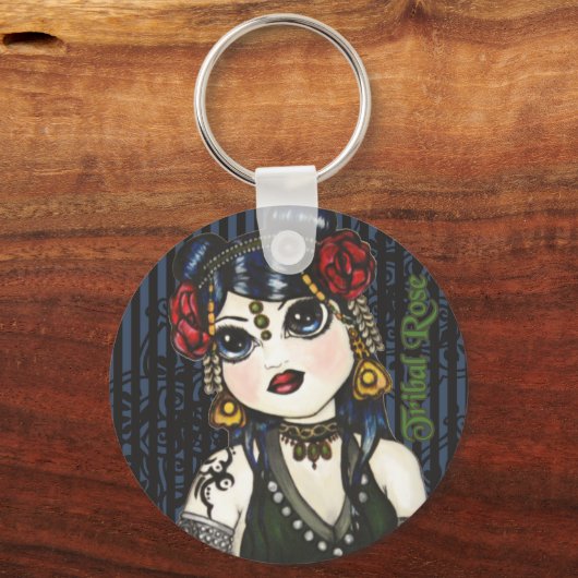 Tribal Roos Tribal Belly Dancer Sleutelhanger (Voorkant)