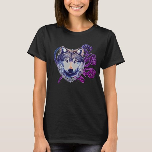 Tribal Roos wolf T-shirt (Voorkant)