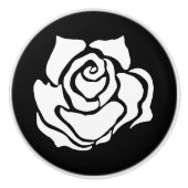 Tribal Roos Zwart Wit Keramische Knop (Voorkant)