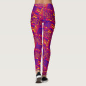 Tribal Roze Blauw Minimaal Patroon Leggings (Achterkant)