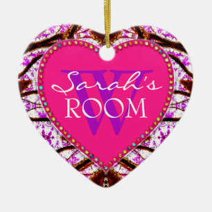 Tribal Roze deurnaam Hart Ornament