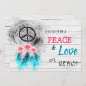 *~ Tribal Rustic Peace & Love Hippie Birthday Kaart (Voorkant / Achterkant)
