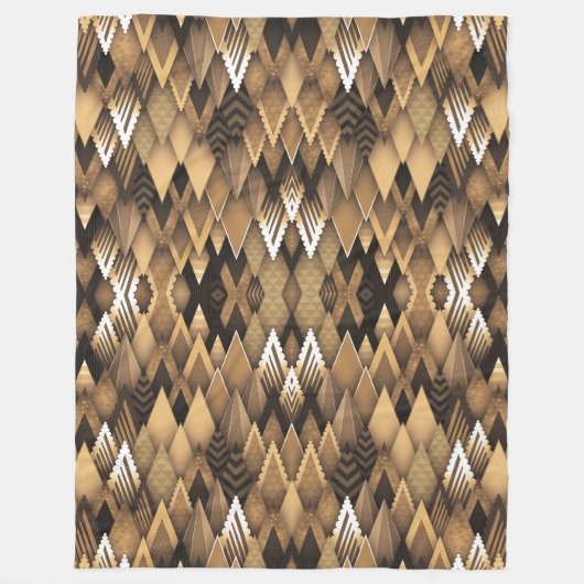 TRIBAL RUSTIEKE DRIEHOEKIGE PATROON FLEECE DEKEN (Voorkant)