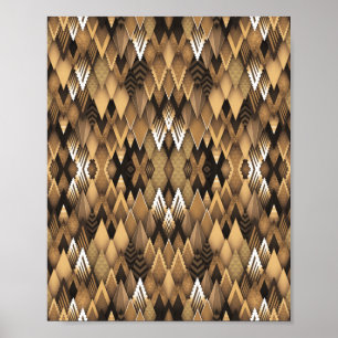 TRIBAL RUSTIEKE DRIEHOEKIGE PATROON  POSTER