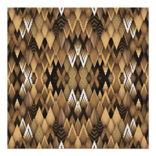 TRIBAL RUWE DRIEHOEKIGE PATROON PERFECT POSTER