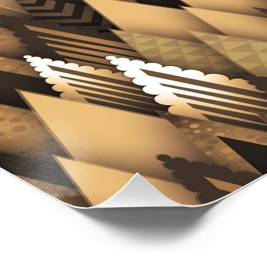 TRIBAL RUWE DRIEHOEKIGE PATROON PERFECT POSTER (Hoek)