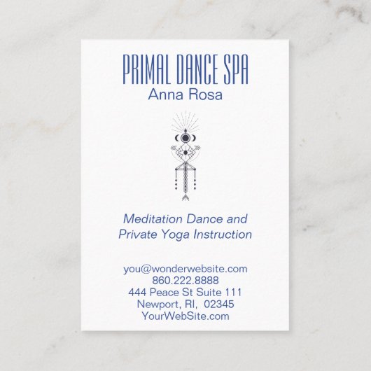 *~* Tribal Sacred Geometry Waterverf Aztec Shaman Visitekaartje (Achterkant)