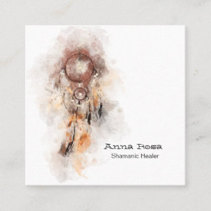 *~* Tribal Sacred Shamanic Dream Catcher Shaman Vierkante Visitekaartje