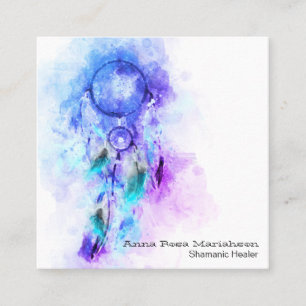 *~* Tribal Sacred Shamen Shamanic - Dream Catcher Vierkante Visitekaartje