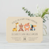 Tribal Safari Dieren | Boy Baby shower Party Kaart (Staand voorkant)