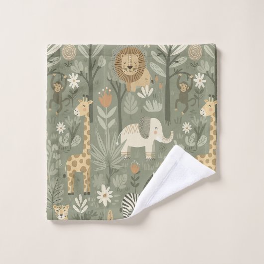 Tribal Safari Jungle ID1260 Bad Handdoek (Wasdoekje)