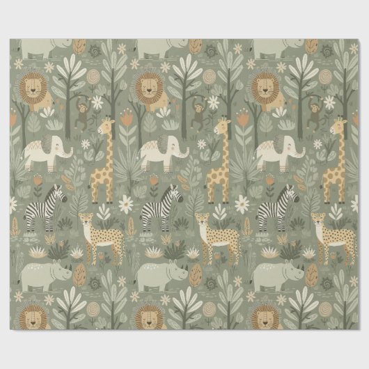 Tribal Safari Jungle ID1260 Cadeaupapier (Vlak)