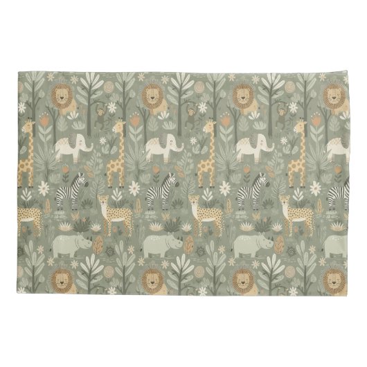 Tribal Safari Jungle Pattern ID1260 Kussensloop (Achterkant)