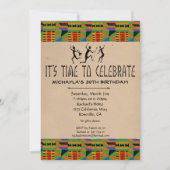 Tribal Safari Party Invitation - Kente Cloth Kaart (Voorkant)