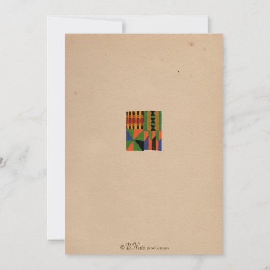 Tribal Safari Party Invitation - Kente Cloth Kaart (Achterkant)