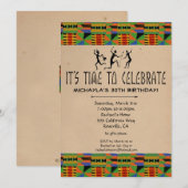 Tribal Safari Party Invitation - Kente Cloth Kaart (Voorkant / Achterkant)