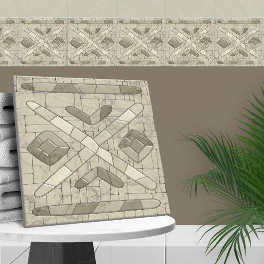 Tribal Sand Mosaic Art Tegeltje