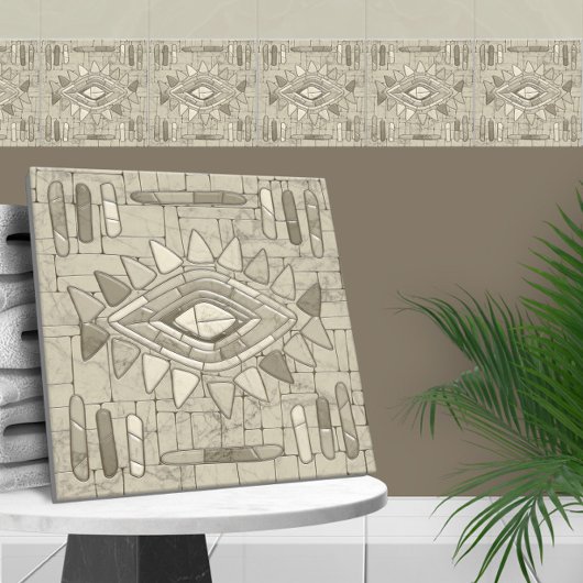 Tribal Sand Mosaic Art Tegeltje