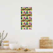 Tribal Scandinavisch patroon Design Poster (Keuken)