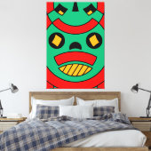 Tribal Scary Masker Canvas Afdruk (Insitu (Slaapkamer))