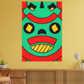 Tribal Scary Masker Canvas Afdruk (Insitu (Woonkamer))