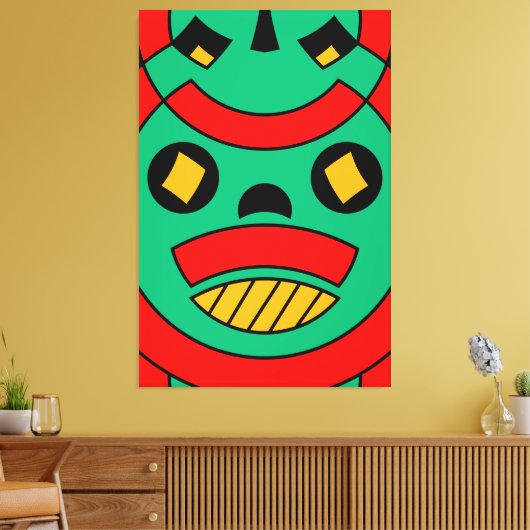 Tribal Scary Masker Canvas Afdruk (Insitu (Woonkamer))