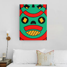 Tribal Scary Masker Canvas Afdruk