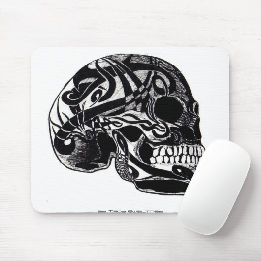 Tribal schedel 3 mousepad muismat (Met muis)