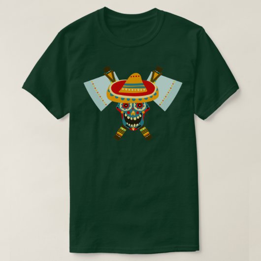 Tribal schedel Dual Ax 7 T-shirt (Design voorkant)