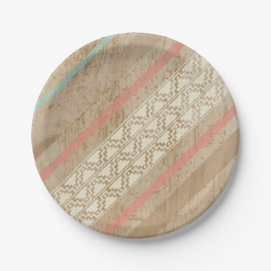Tribal Shabby Chic Southwest Striped Paper Bord (Voorkant)