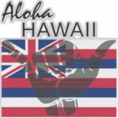TRIBAL SHAKA (HANG LOS) ALOHA HAWAII HIFLAG BG STICKER (Voorkant)
