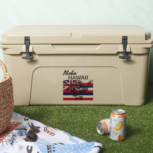 TRIBAL SHAKA (HANG LOS) ALOHA HAWAII HIFLAG BG STICKER (Koeler)