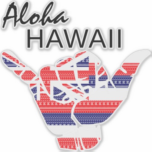 TRIBAL SHAKA (HANG LOS) ALOHA HAWAII HIFLAG TRBL STICKER (Voorkant)