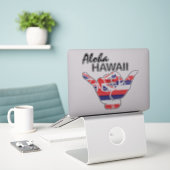 TRIBAL SHAKA (HANG LOS) ALOHA HAWAII HIFLAG TRBL STICKER (Laptop op bureau)