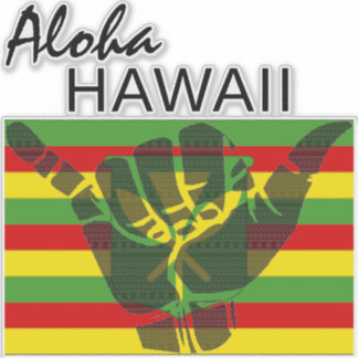 TRIBAL SHAKA (HANG LOS) ALOHA HAWAII KANAKA BG STICKER