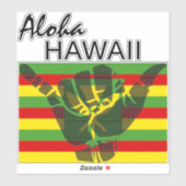 TRIBAL SHAKA (HANG LOS) ALOHA HAWAII KANAKA BG STICKER (Vel)