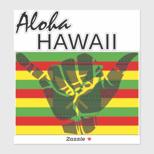 TRIBAL SHAKA (HANG LOS) ALOHA HAWAII KANAKA BG STICKER (Vel)