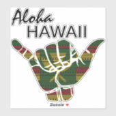 TRIBAL SHAKA (HANG LOS) ALOHA HAWAII KANAKA DRK STICKER (Vel)
