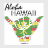 TRIBAL SHAKA (HANG LOS) ALOHA HAWAII KANAKA LT STICKER (Vel)
