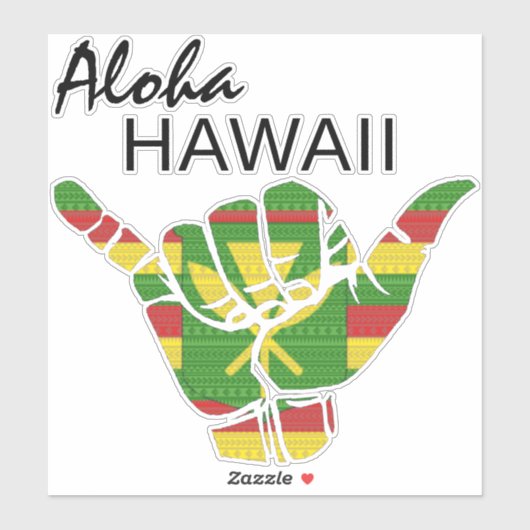 TRIBAL SHAKA (HANG LOS) ALOHA HAWAII KANAKA LT STICKER (Vel)